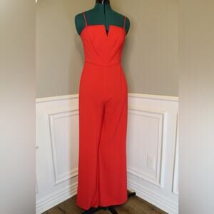 WAYF Red Wide-Leg Spaghetti Strap Jumpsuit NWT Women’s Small